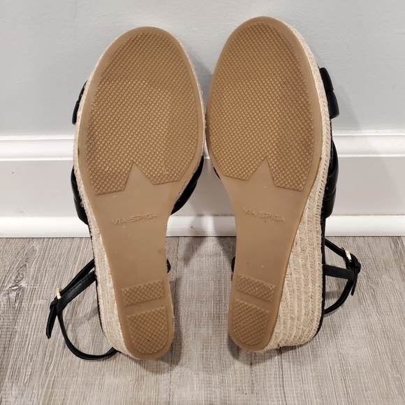NEW Via Spiga Inna Espadrille Wedge Sandal Black - Picture 5 of 5